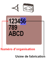 Exemple d'étiquette avec le numéro d'organisation