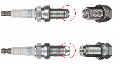 Bougies d'allumage à 2 et quatre éléctrodes de masse
